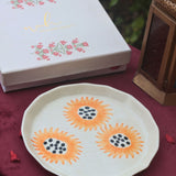 Sunflower Plate in a Gift Box made by ceramic