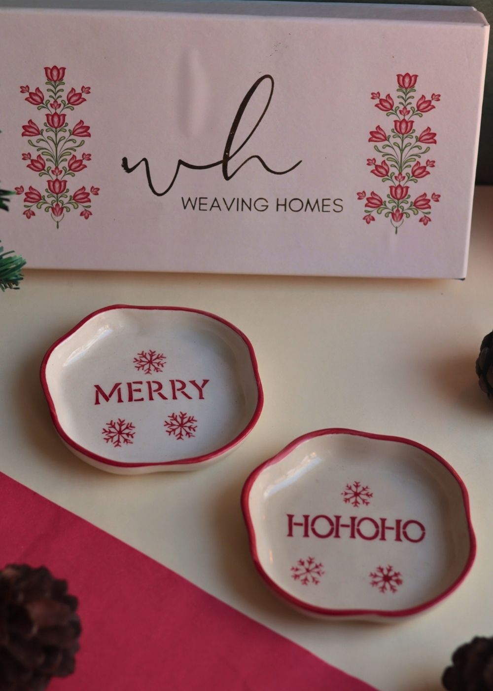 Handmade Merry & HOHOHO Handmade Dessert plate in a Gift Box