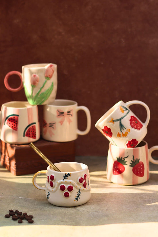 Set of 6 Cozy Morning Mugs (for the price of 5) made by ceramic