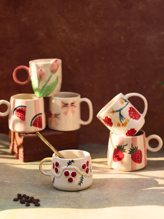 Set of 6 Cozy Morning Mugs (for the price of 5) made by ceramic