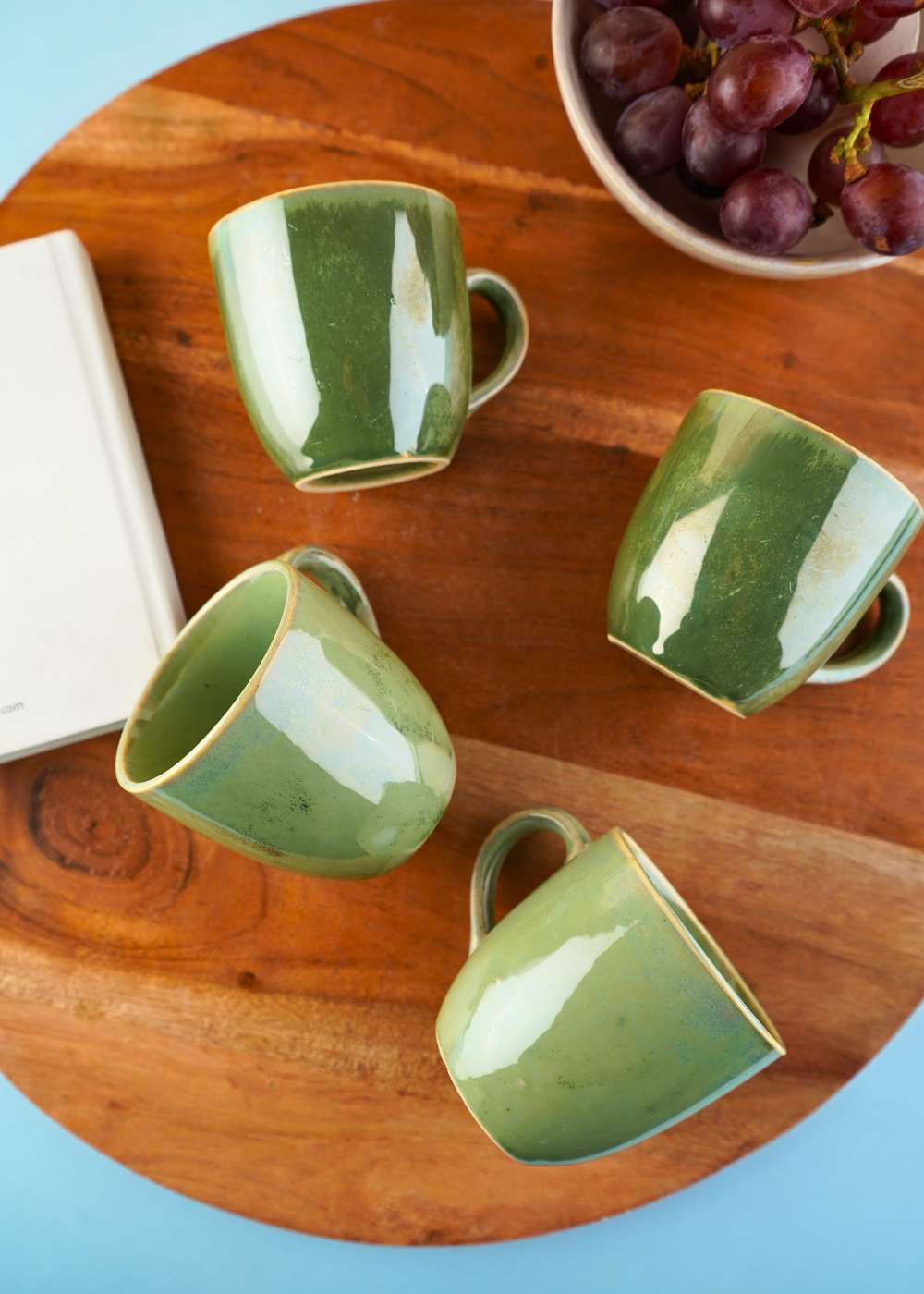 basil green chai cup with ceramic material 