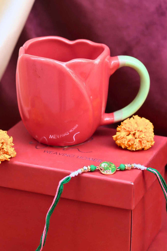 Red Tulip Mug rakhi Gift Box