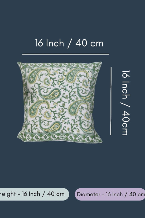 Green Paisley Cushion Cover