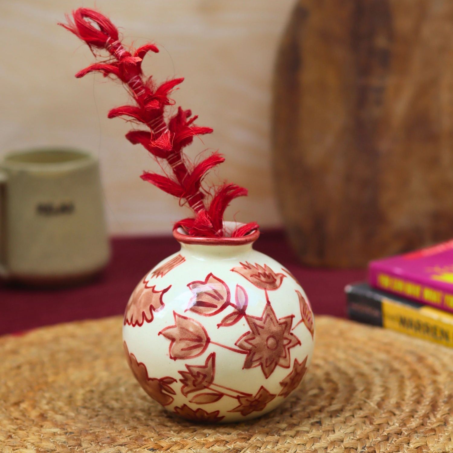 Handmade Floral Round Vase