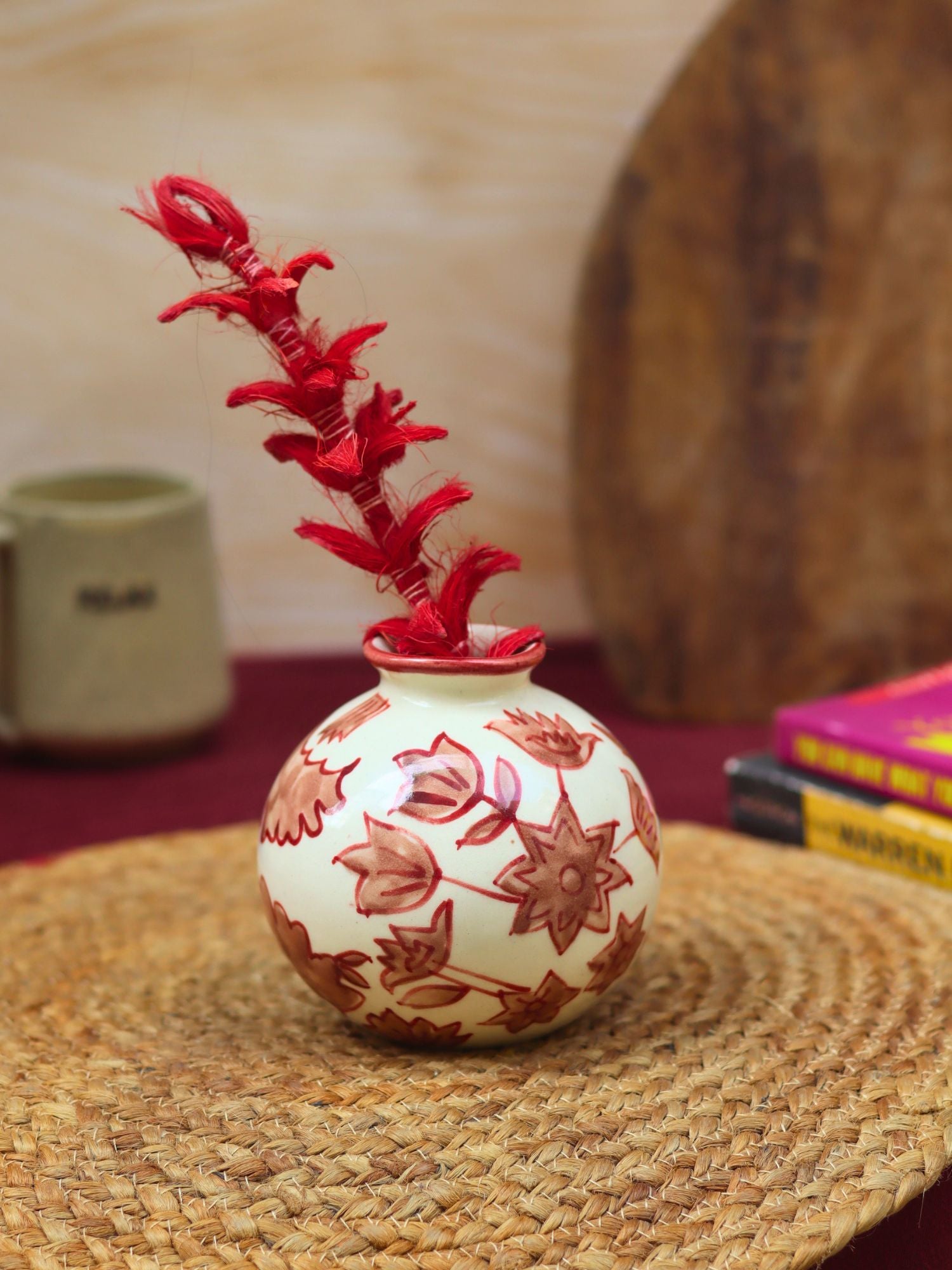 Handmade Floral Round Vase