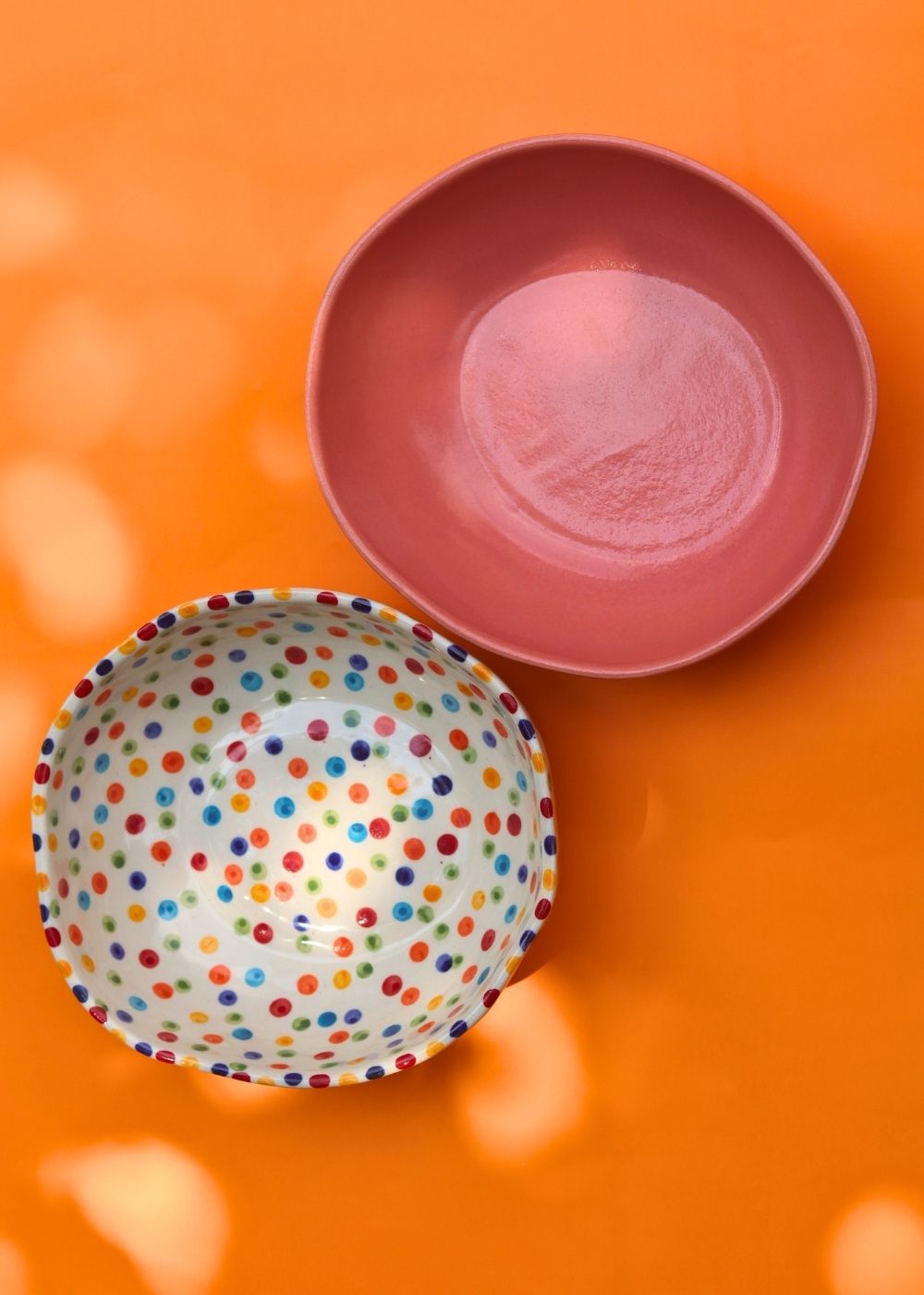 Set of 2 - Colorful Polka & Pink Curry Bowl Combo with premium quality material