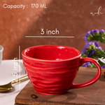 Red twirl coffee mug height & breadth