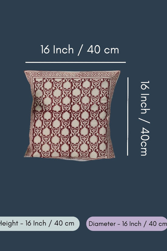 Maroon & White Cushion Cover