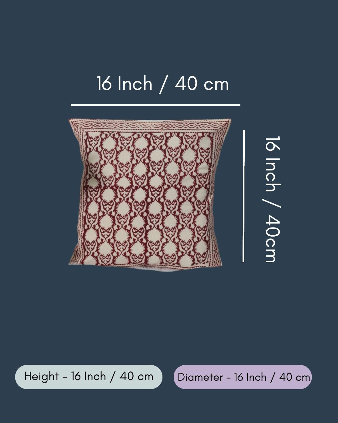 Maroon & White Cushion Cover