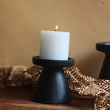 handmade Black Pillar Candle Holder - Small