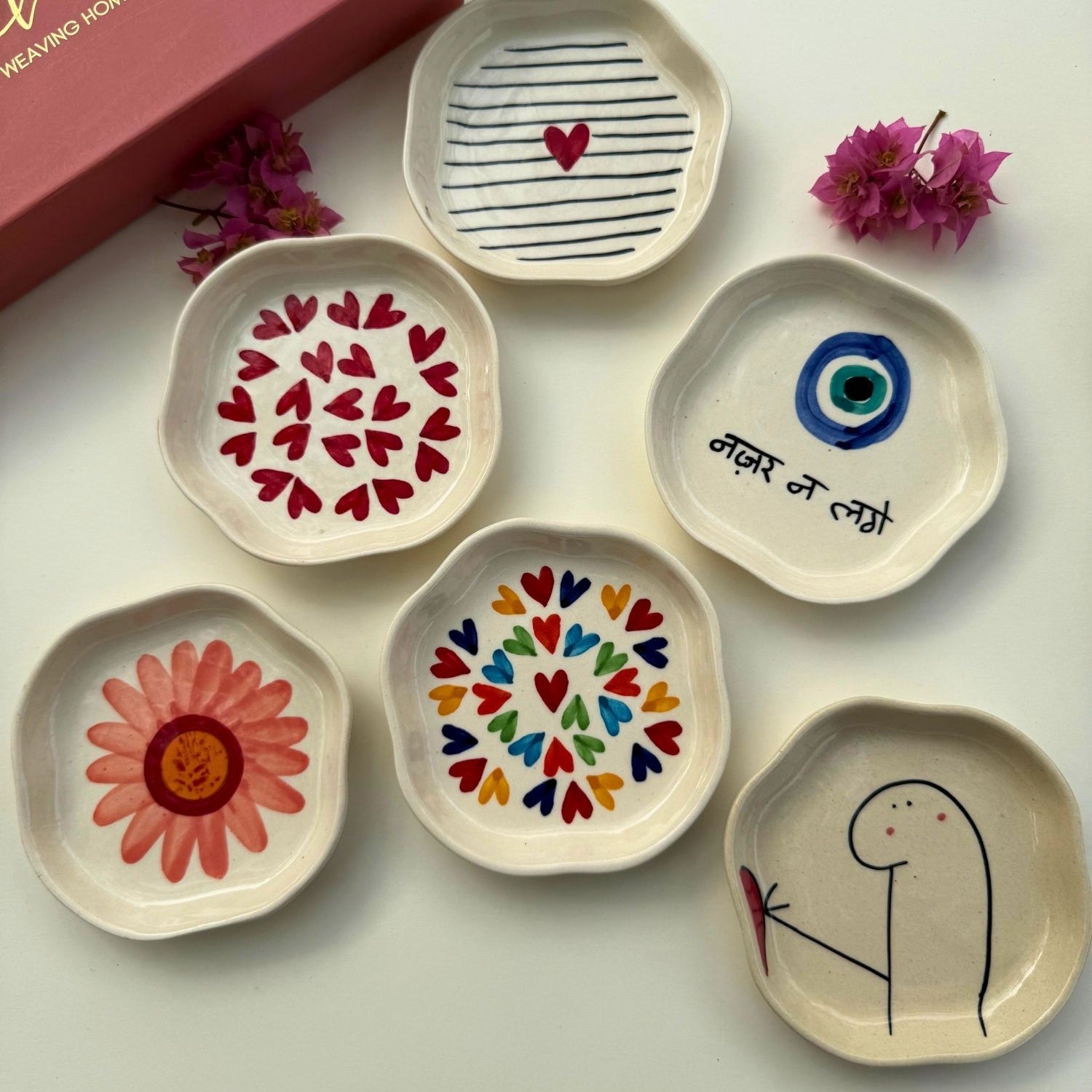 Set of 6 Treat Delight handmade dessert plate (for the price of 5) made by ceramic