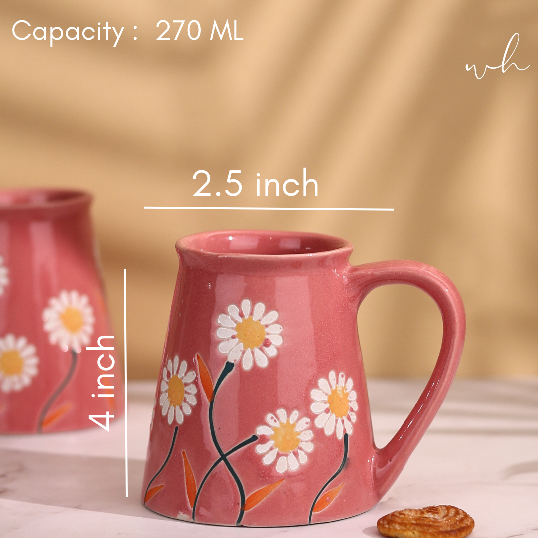 Handmade ceramic coffee mug height & breadth