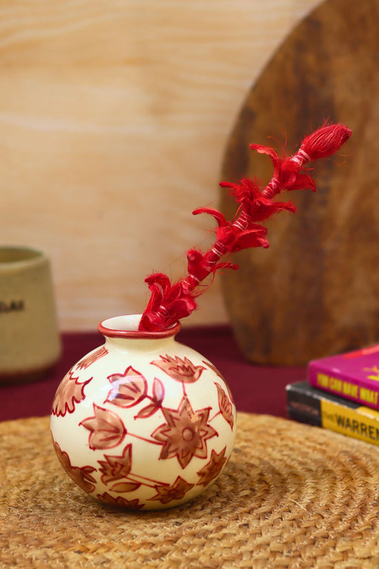 Floral Round Vase handmade in India