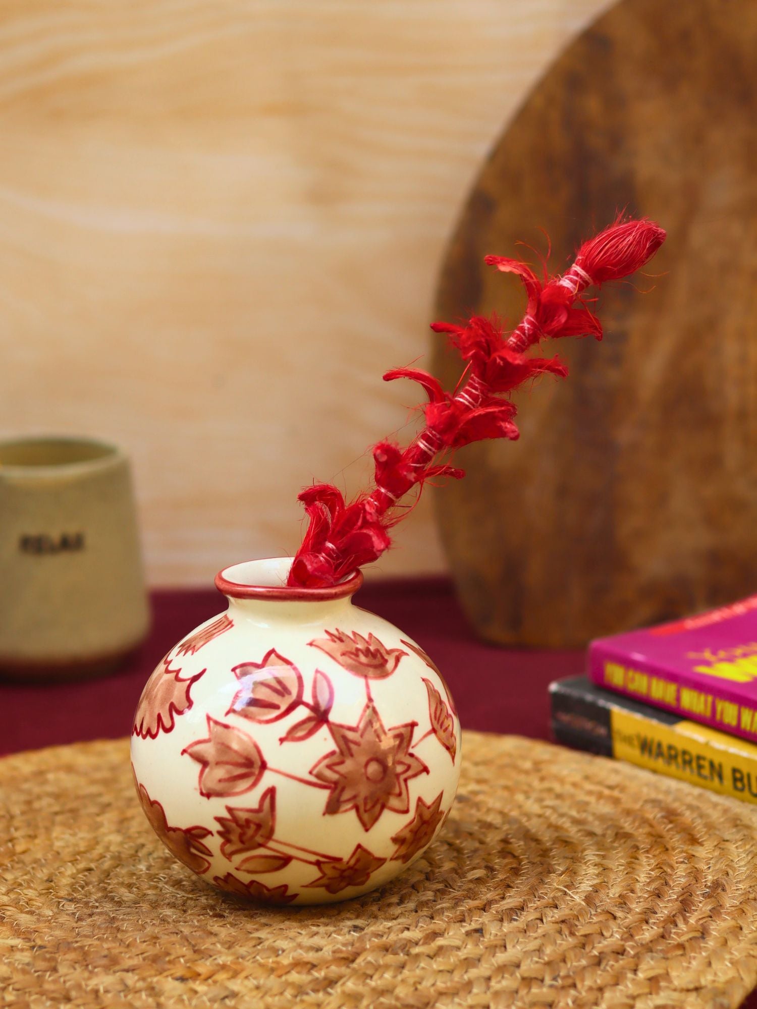 Floral Round Vase handmade in India