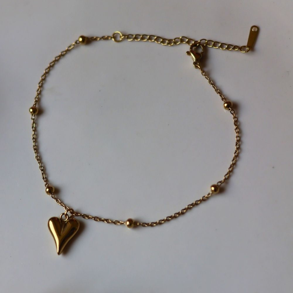 Anti tarnish Heart Anklet
