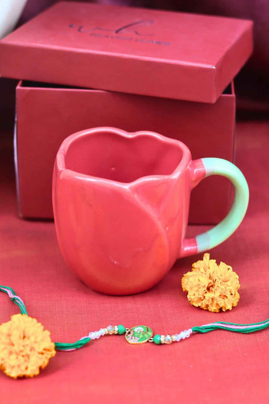 Red Tulip Mug rakhi Gift Box