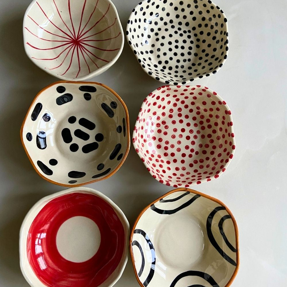handmade handpainted bowls set
