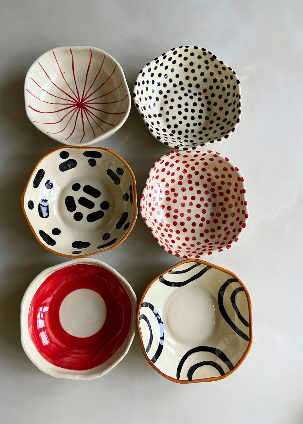 handmade handpainted bowls set