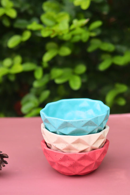 Handmade Set of 3 - Diamond Bowls combo