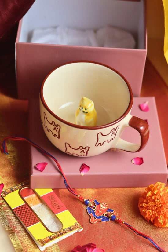 The OG Cat Mug rakhi Gift Box handmade in India