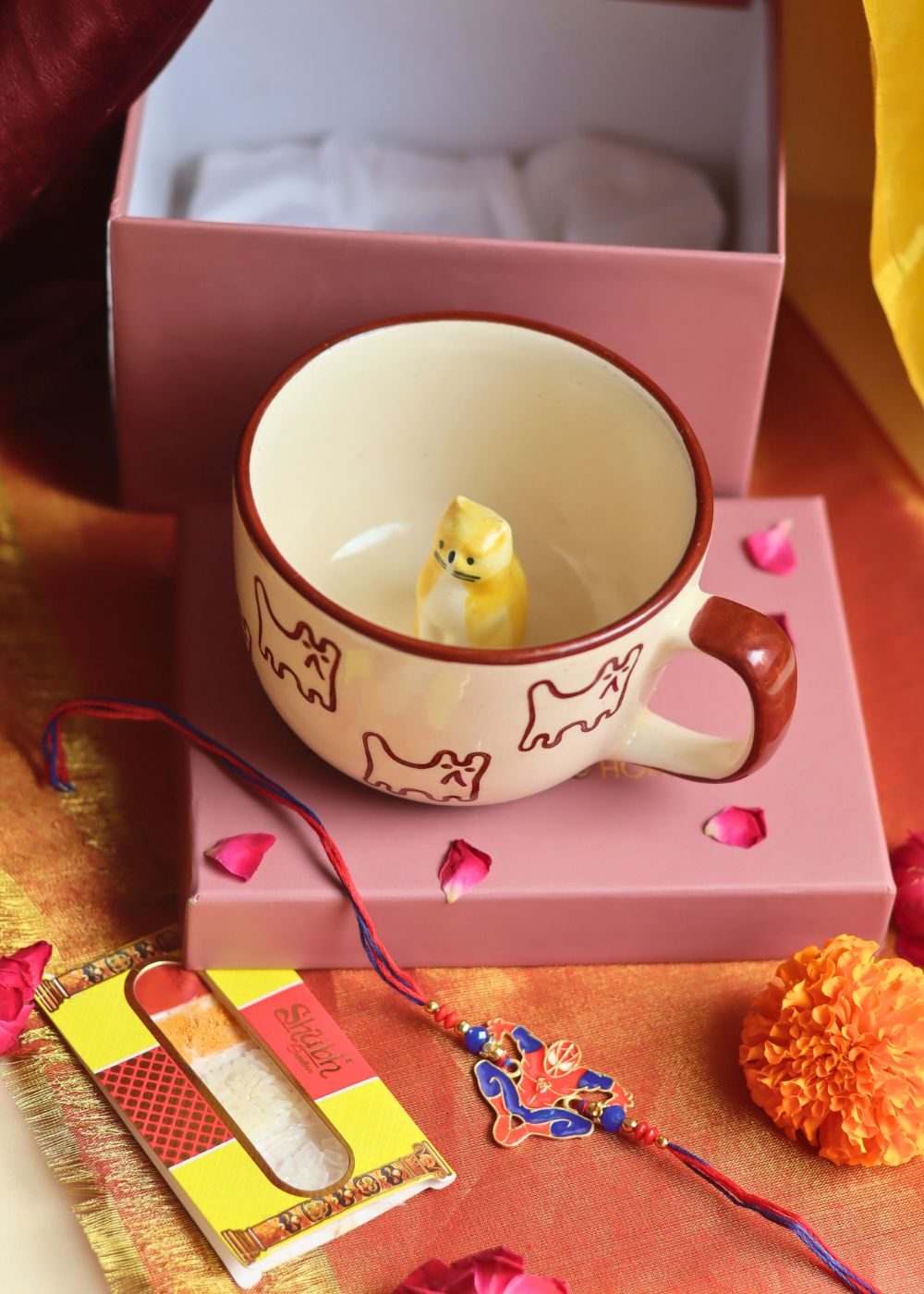 The OG Cat Mug rakhi Gift Box handmade in India
