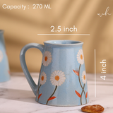 Blue coffee mug height and breadth