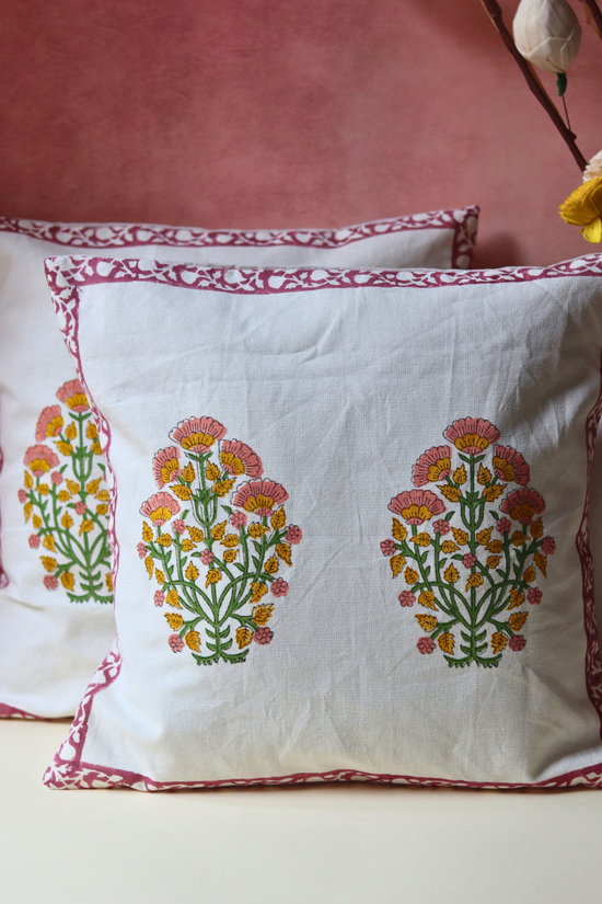 Flower cushion cover cotton