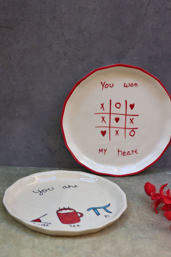 handmade Set of 2 - You won my Heart & Cutie pie plates combo