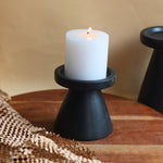 Black Pillar Candle Holder - Small made by ceramic