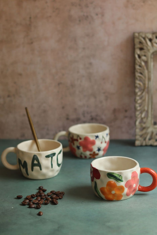 Set of 3 - Pourfect Sips Mugs handmade in India