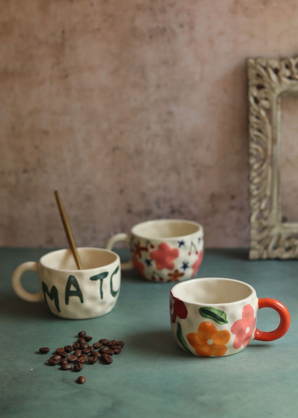 Set of 3 - Pourfect Sips Mugs handmade in India