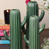  Set of three - Green Cactus Vases