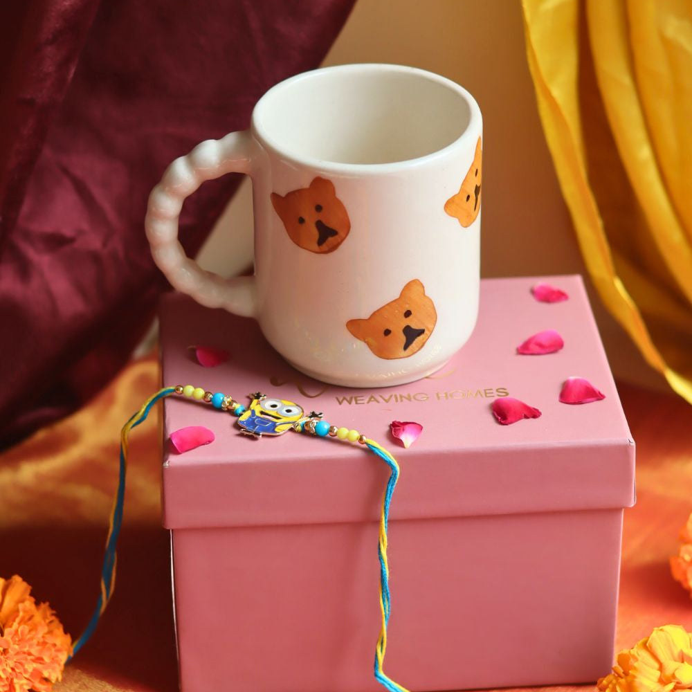 handmade Teddy Bear Mug rakhi Gift Box