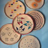 Set of 6 Artful Snack Plates (for the price of 5) handmade in india