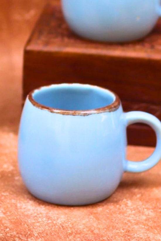 Sky Blue Ovule Tea Cups made by ceramic