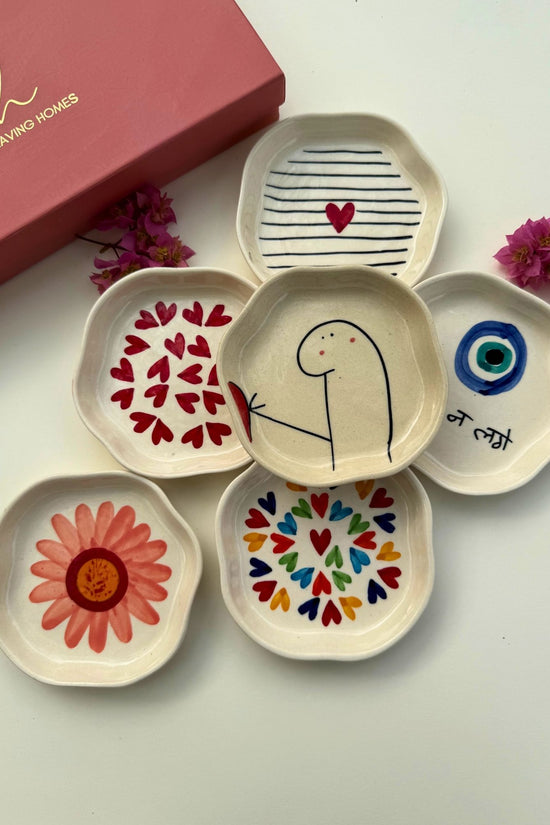 Set of 6 Treat Delight handmade dessert plate (for the price of 5) handmade in India