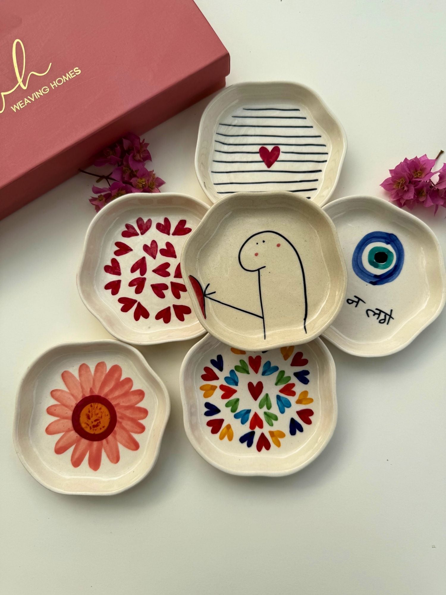 Set of 6 Treat Delight handmade dessert plate (for the price of 5) handmade in India