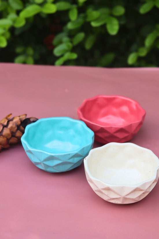Set of 3 - Diamond Bowls combo made by ceramic