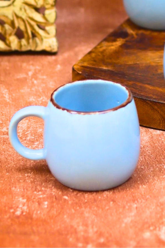 Handmade Sky Blue Ovule Tea Cups