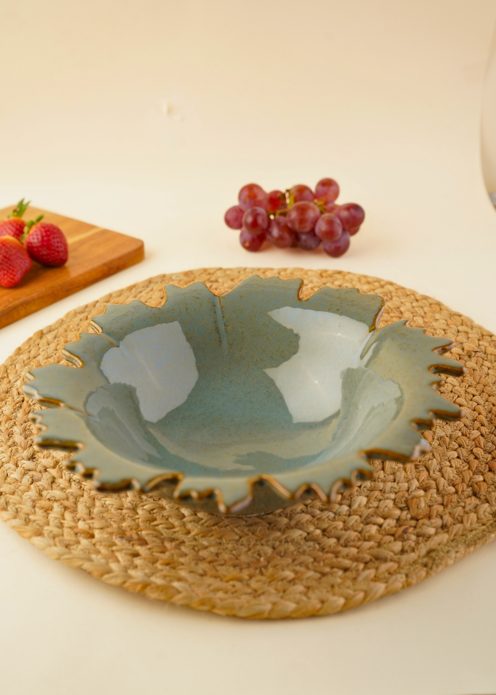 slate grey bowl with adorable & unique design
