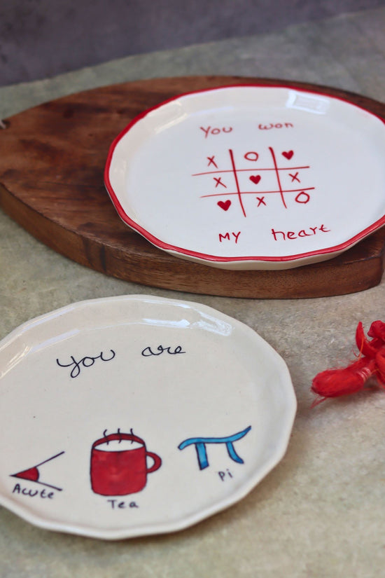 Set of 2 - You won my Heart & Cutie pie plates combo with premium quality material