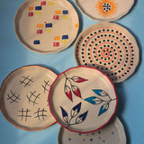 Set of 6 Artful Snack Plates (for the price of 5) with premium quality material