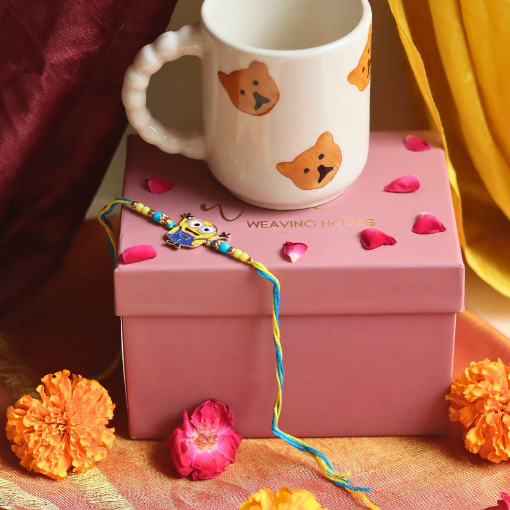Teddy Bear Mug rakhi Gift Box made by ceramic