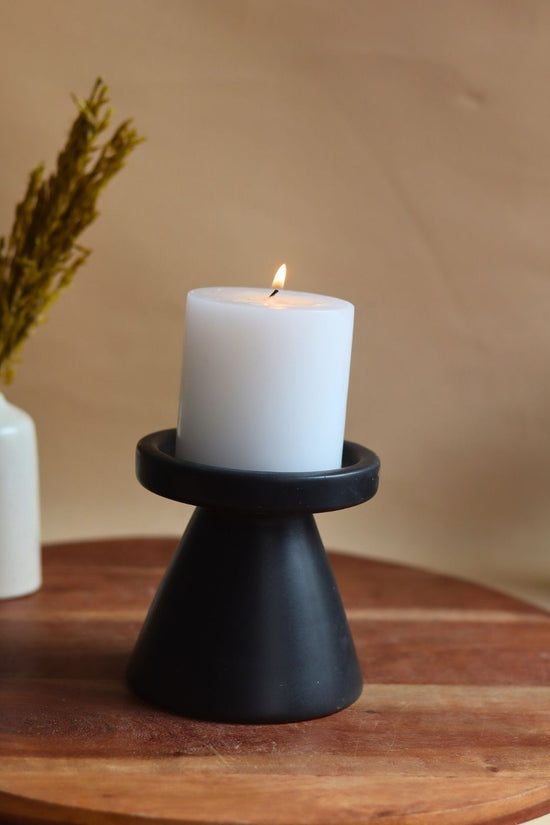 Black Pillar Candle Holder - Small with premium quality material
