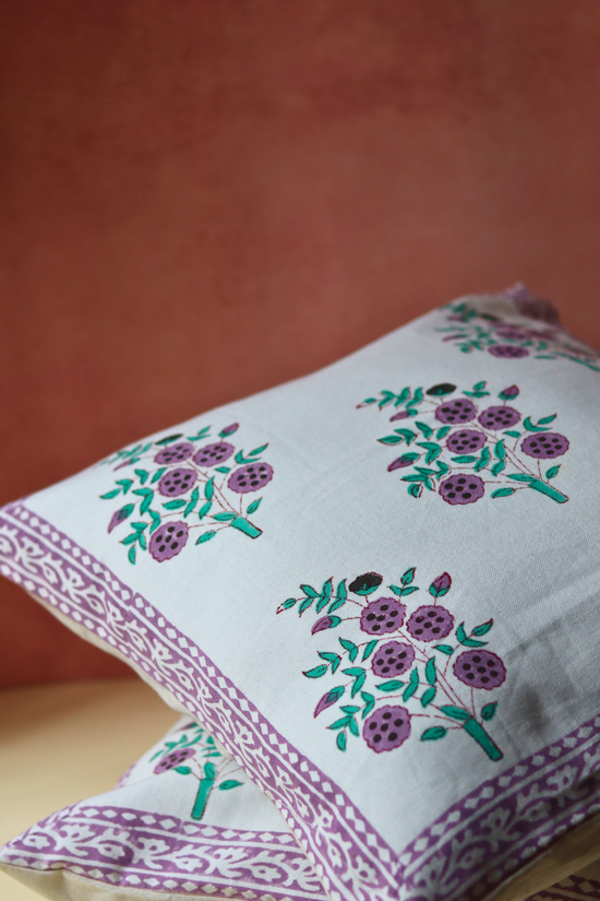 Handprinted cushion covers