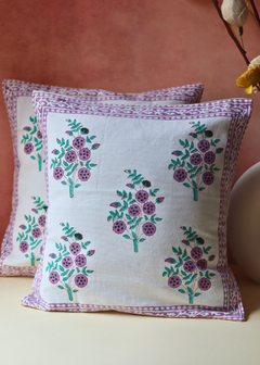 Purple Floweret Cushion Cover