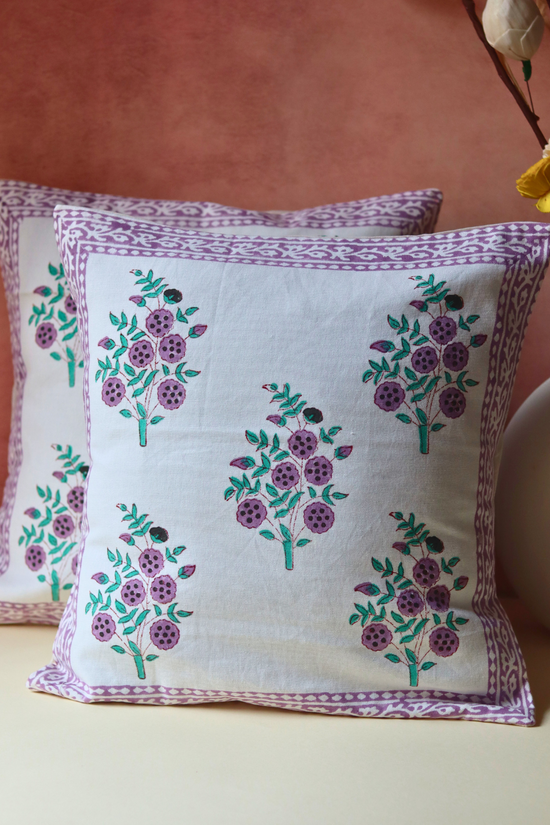 Purple Floweret Cushion Cover