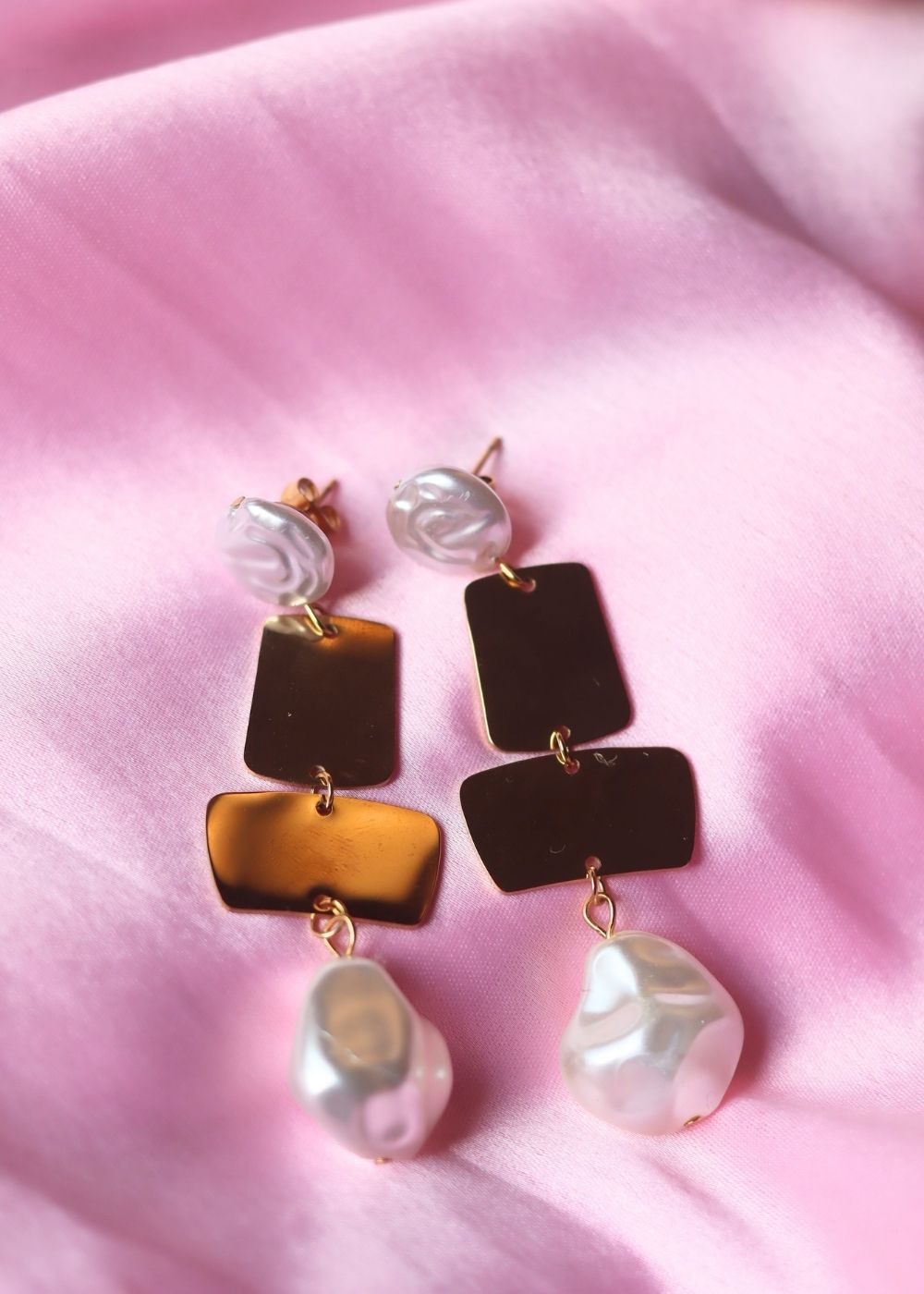 Dangling Pearl Earrings handmade in India