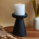 handmade Black Pillar Candle Holder - Medium