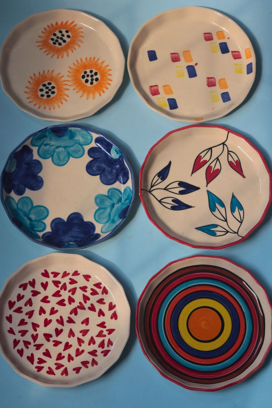 Set of 6 Ceramic Snack Plates (for the price of 5) with premium quality material